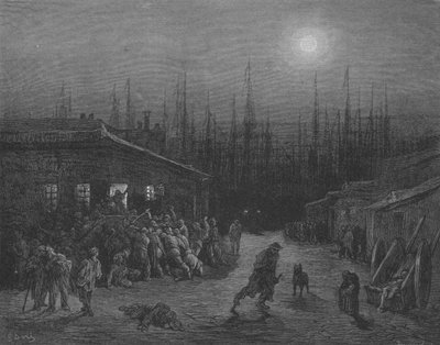 Uproar、夜、ドック 作： Gustave after Dore